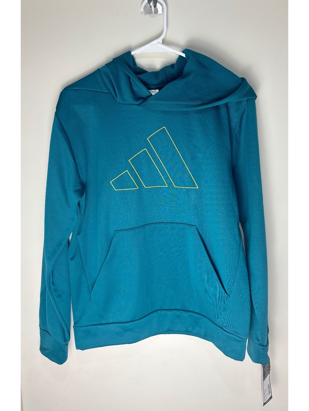 Adidas Boys L 14/16 D4T Pullover Hoodie Teal Fleece Logo NWT AA8120